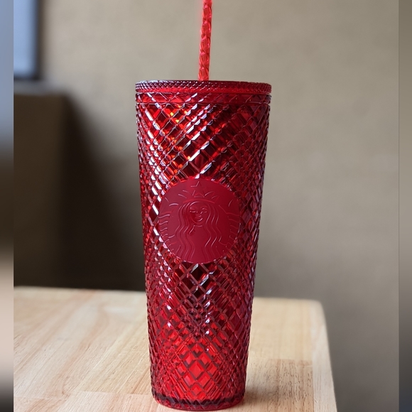 Starbucks Other - NEW Starbucks Venti 24 oz Ruby Red Jewel Cold Cup Tumbler